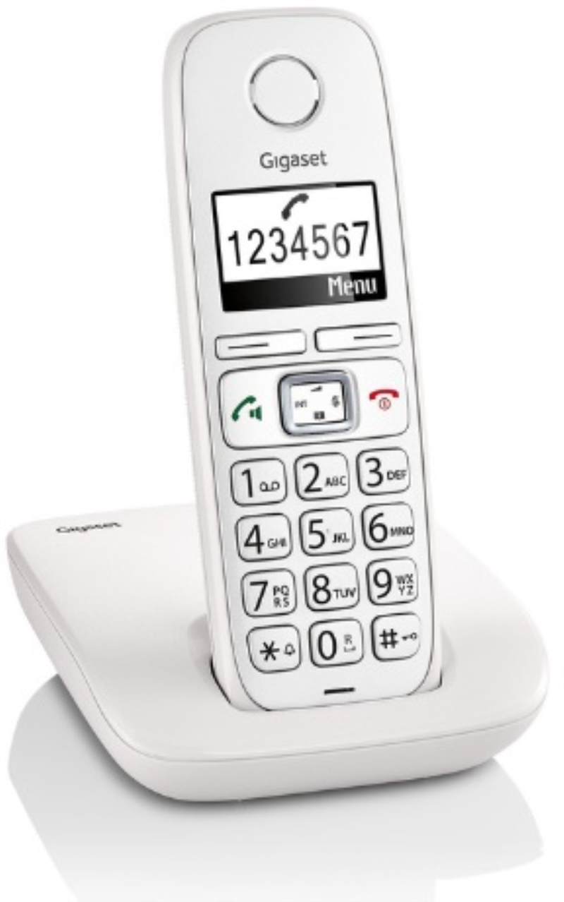 SIEMENS Telefono fisso cordless Siemens Gigaset (E260) con tasti grandi e ID chiamate argento